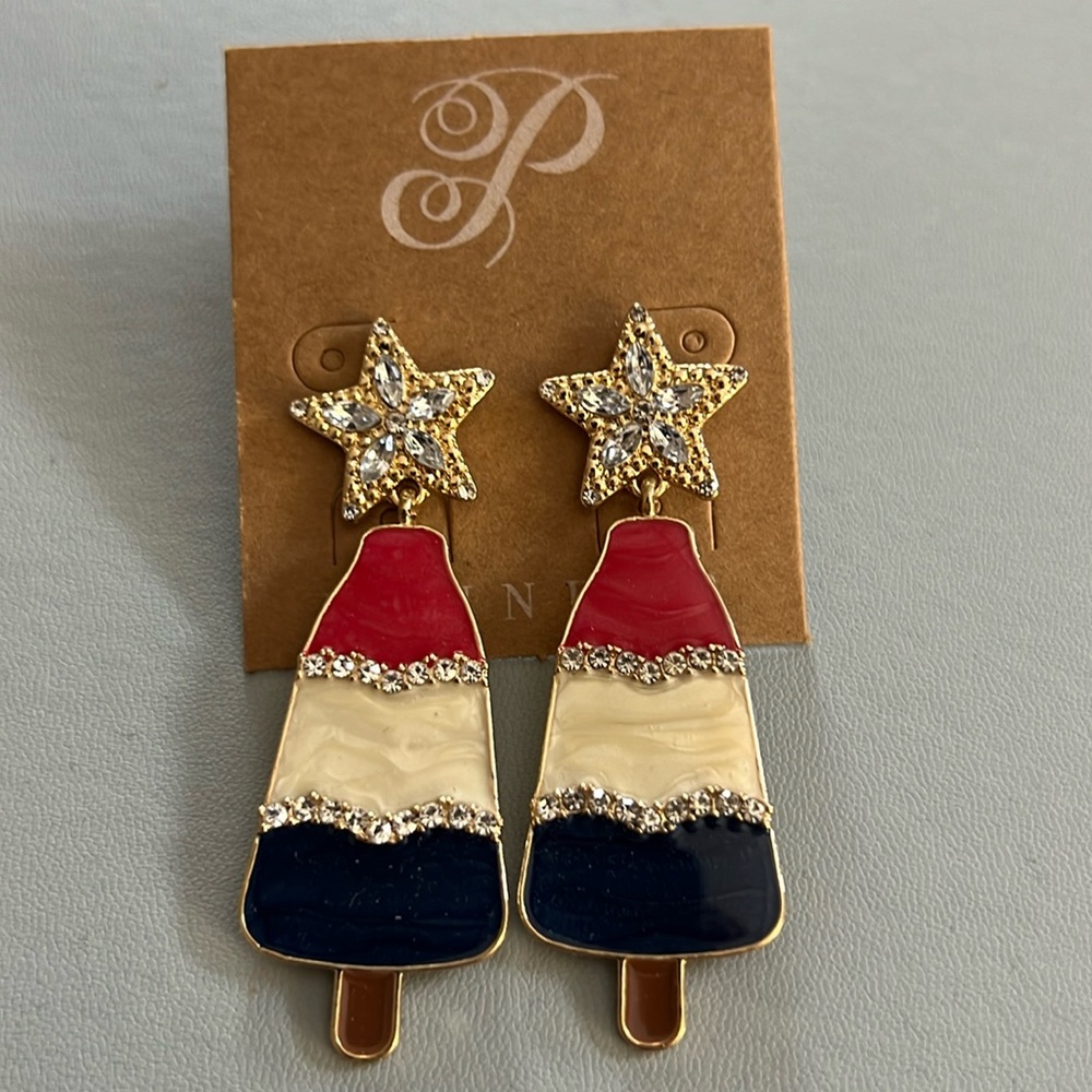 Plunder Red, White & Blue Popsicle Earrings